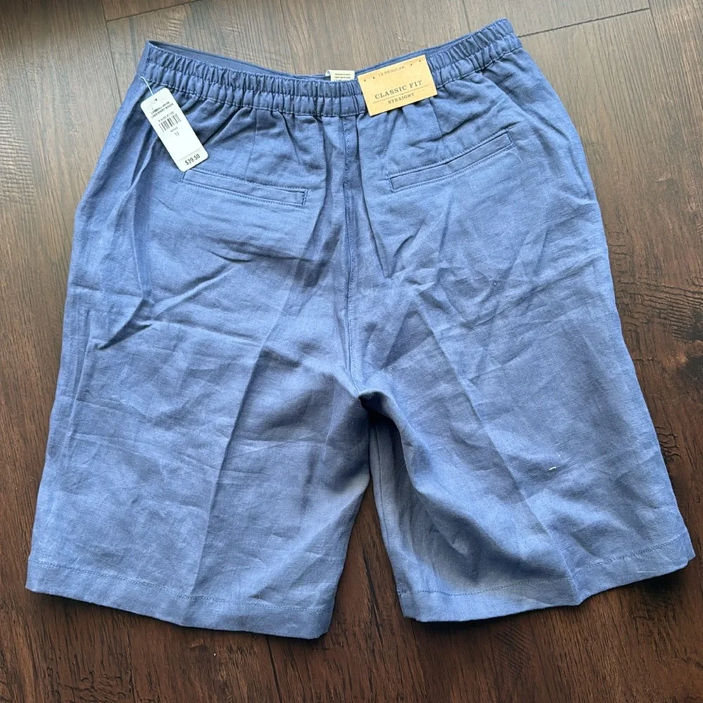 LL BEAN WOMENS SHORTS CLASSIC FIT STRAIGHT LINEN BLUE NEW SIZE 12 - Picture 5 of 6